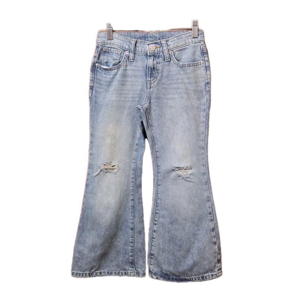 Old Navy Girls High-Rise Baggy Flare Distressed Jeans Size 7